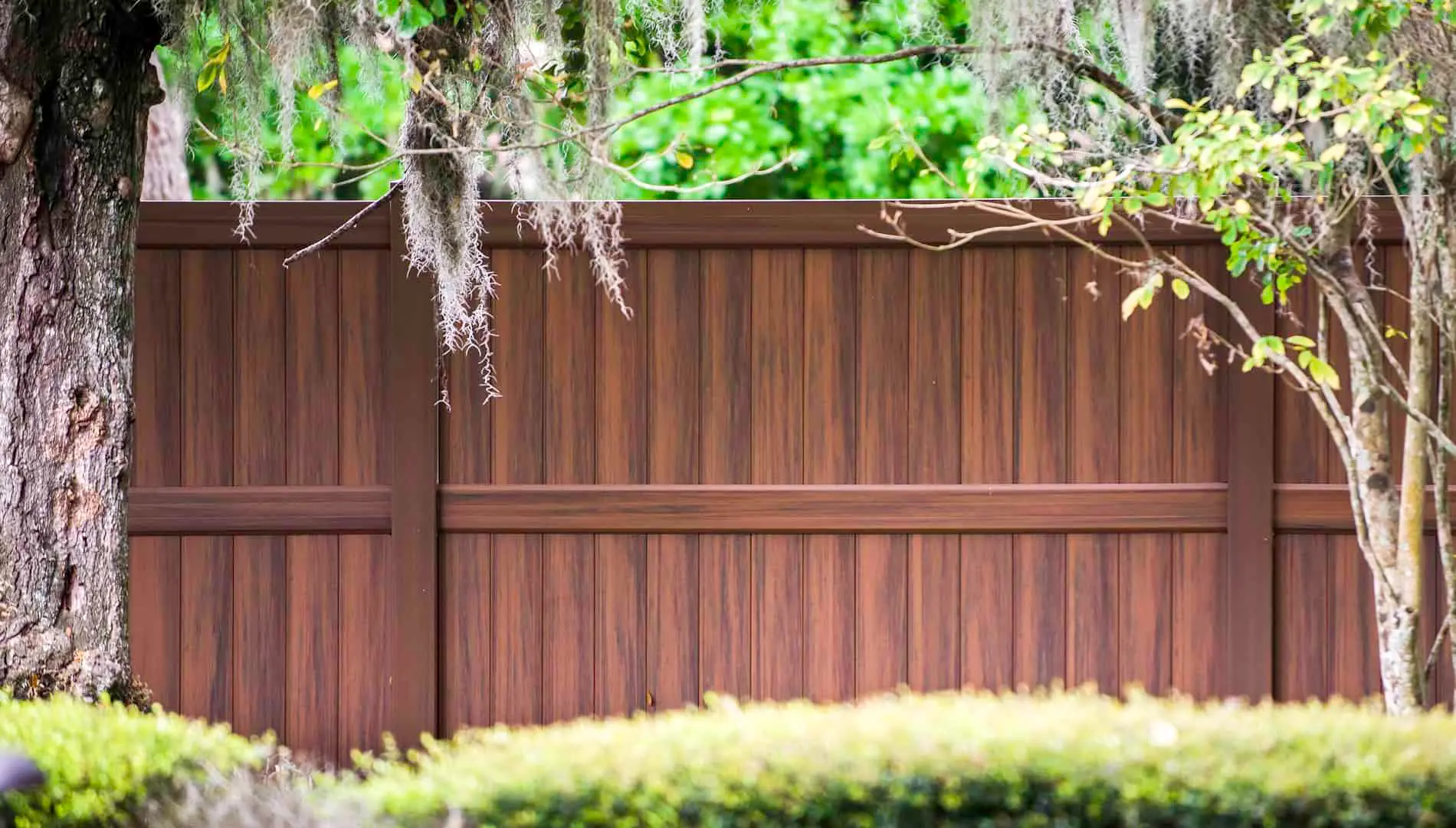 Heartwood vinyl fence from Morrisville Fence Company provides privacy