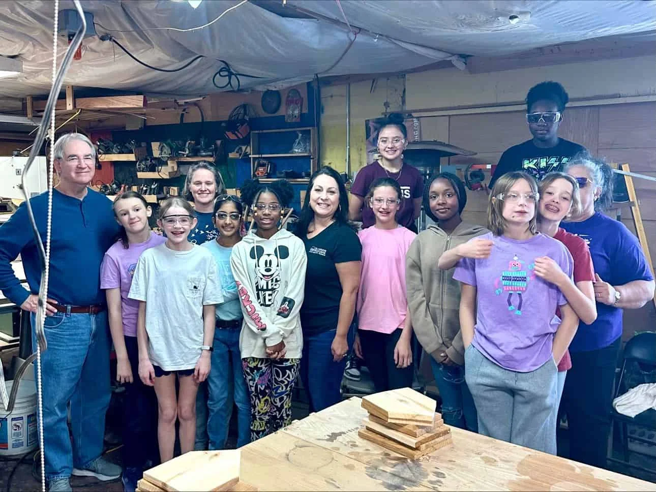 Girl Scouts made bird houses