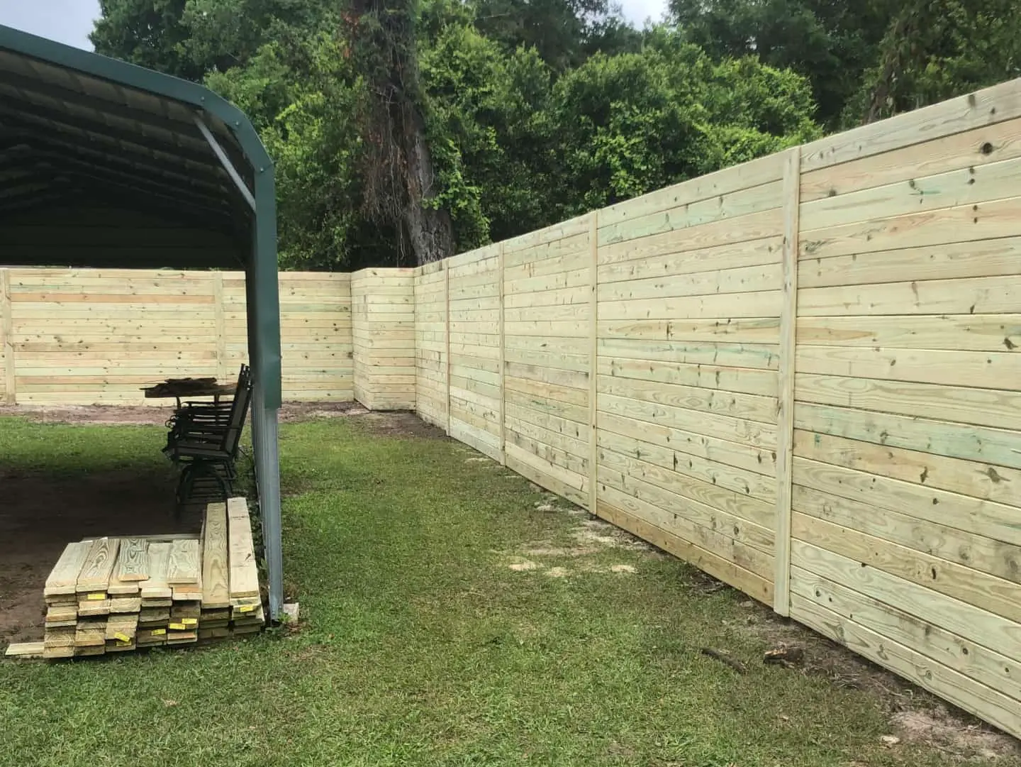 wood fence installation