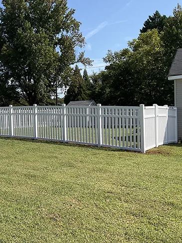 White Vinyl Picket Fence Ervin St Belmont, NC 28012 20250916