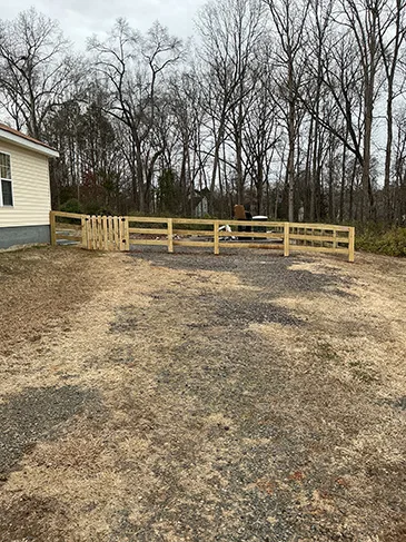Wood ranch rail fence Primrose Ln NW Concord, NC 28027 20260123