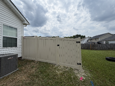 Tan Vinyl Fence