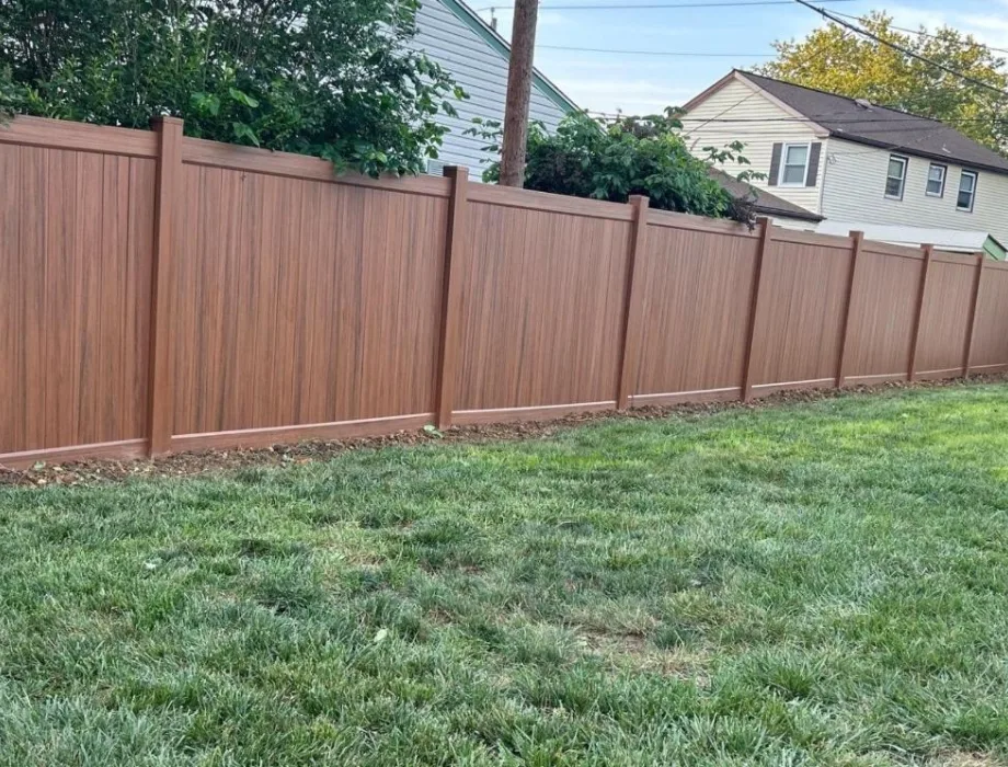 6'H Mocha Walnut Hamilton Mocha Walnut Vinyl Privacy Fence
