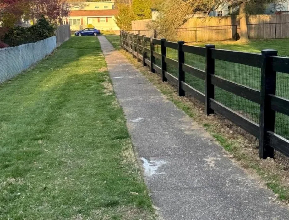 Black Ranch Rail Fence with Welded Wire