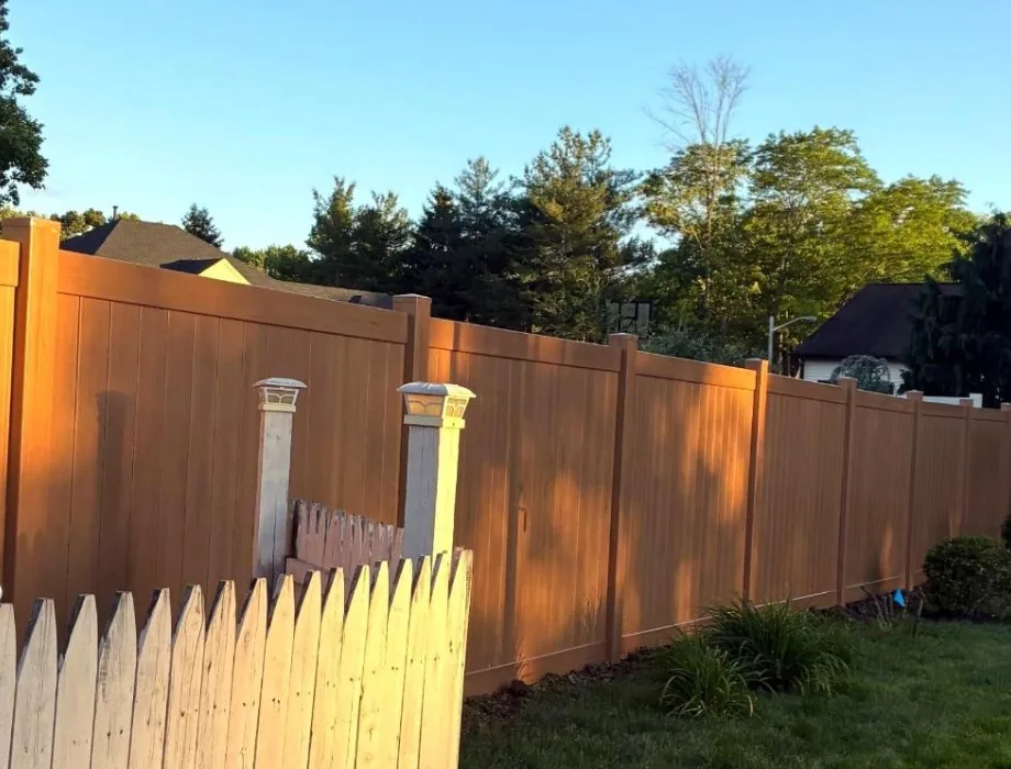 Cypress Wood-Grain Vinyl Privacy Fence