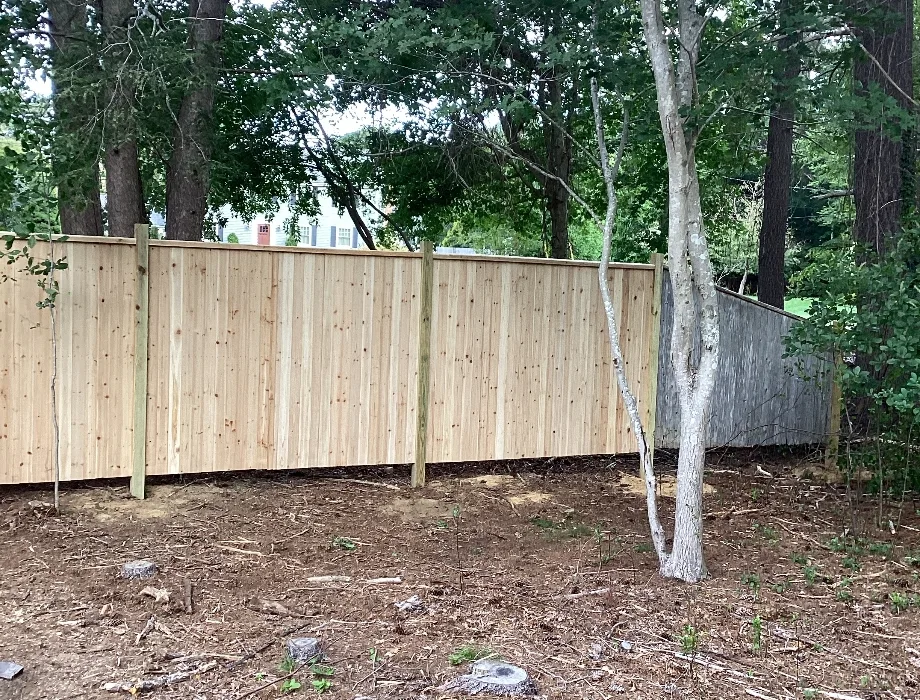 6'H Cedar Cap and Trim Stockade Natural Wood Fence