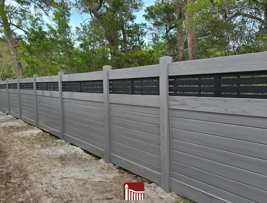 Gray Horizontal Vinyl Fence