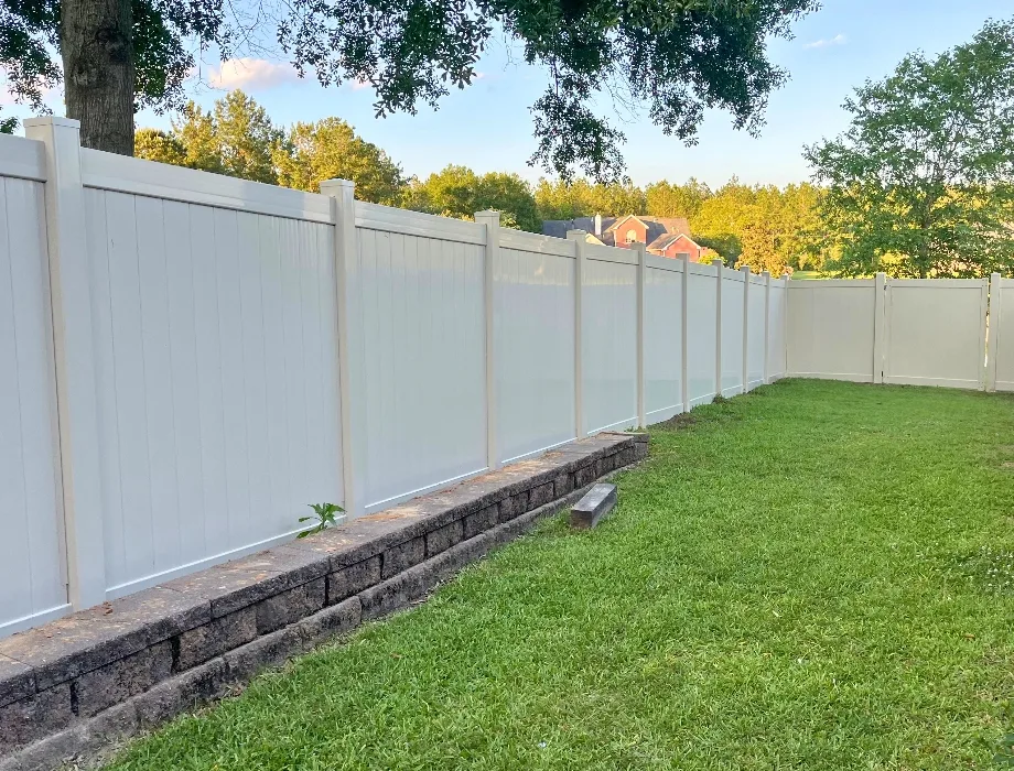 Tan Vinyl Fence