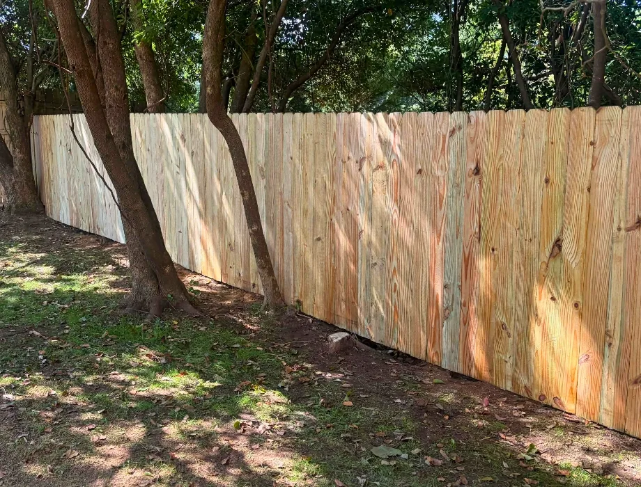 Natural Wood Privacy Fence