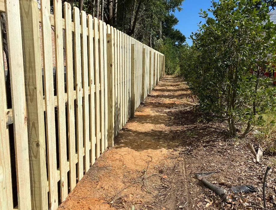 Natural Wood Semi-Privacy Fence