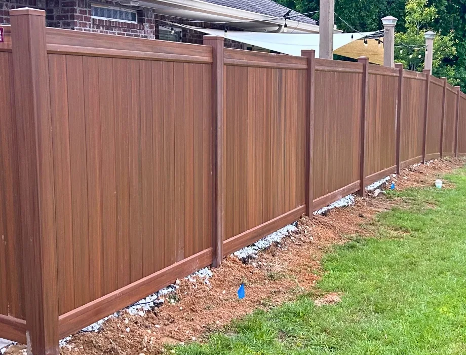 Mocha Walnut Vinyl Privacy Fence