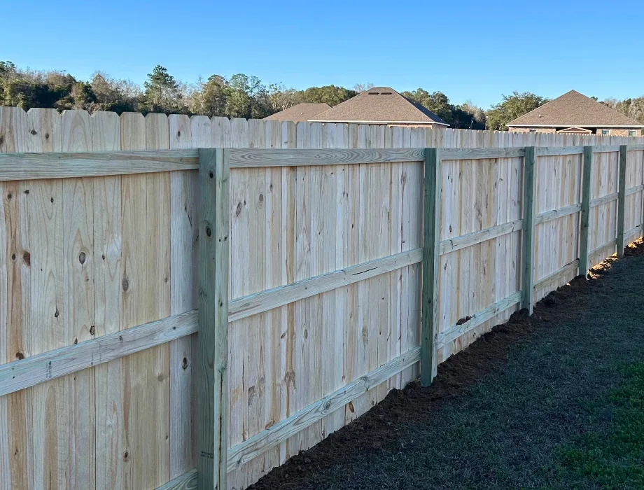 Natural Wood Privacy Fence
