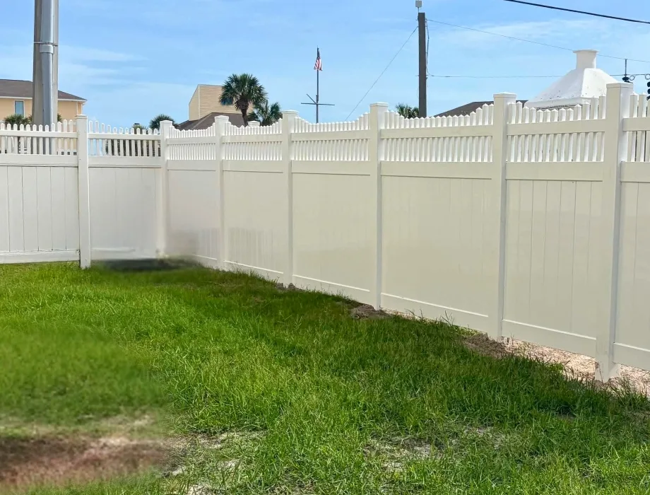 Custom White Vinyl Semi-Privacy Fence