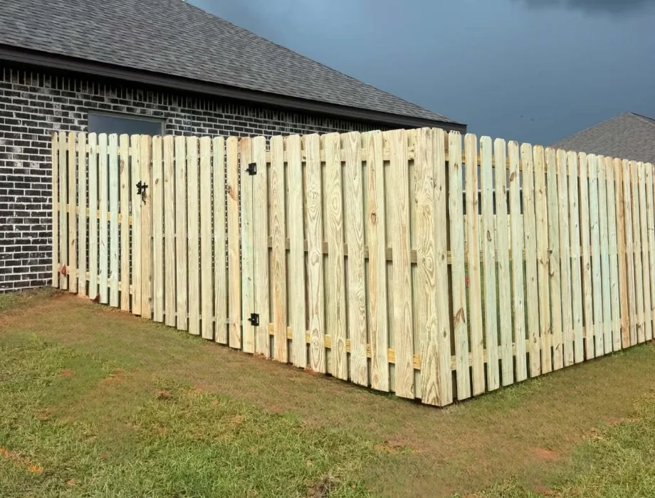 Natural Wood Semi-Privacy Fence