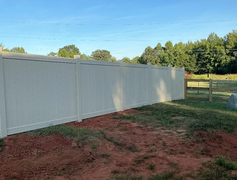Tan Vinyl Fence