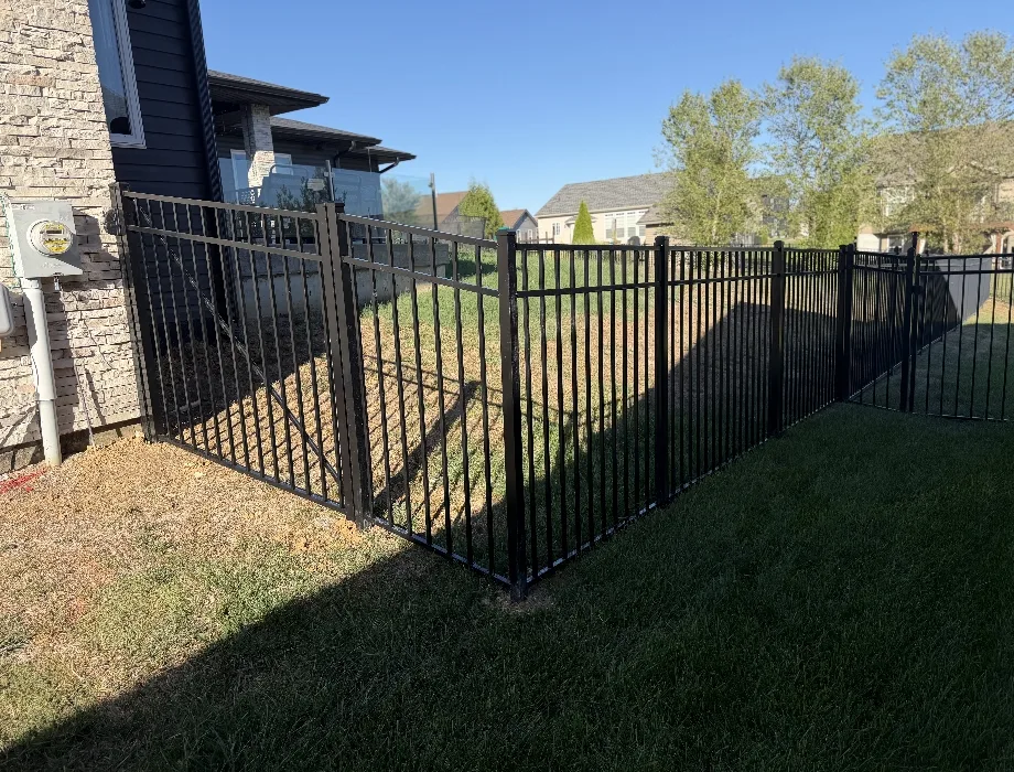 54"H Black 300 Sterling (R) Flush Bottom Black Aluminum Fence