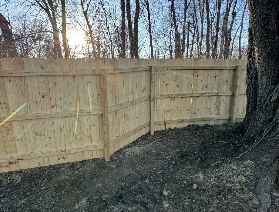 6'H Stockade Natural Wood Fence