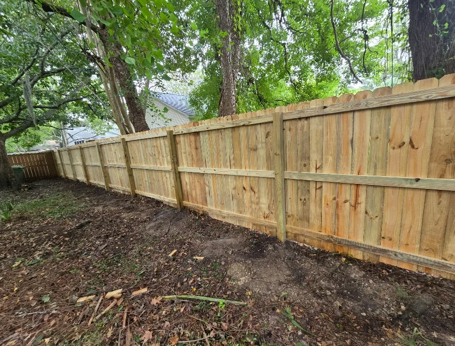 6'H Stockade Natural Wood Fence
