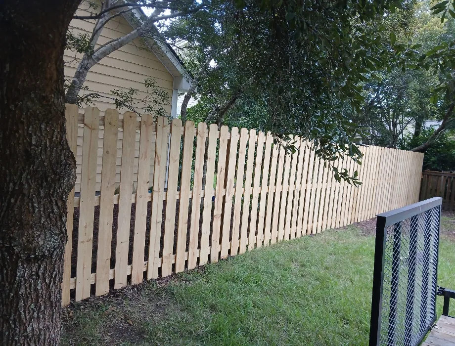 4'H Spaced Picket 1x4 Natural Wood Fence