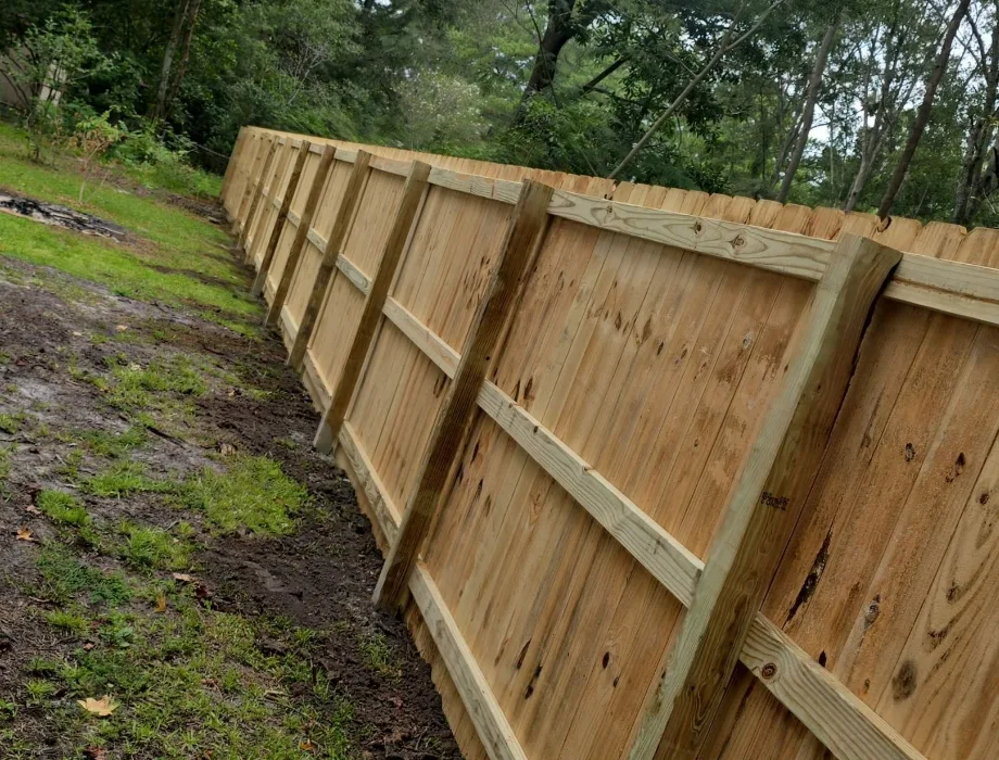 6'H Stockade Natural Wood Fence