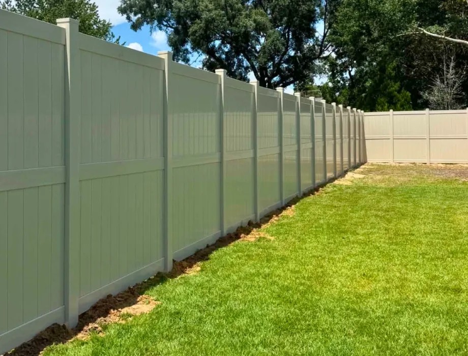 8'H Tan Hamilton Tan Vinyl Privacy Fence