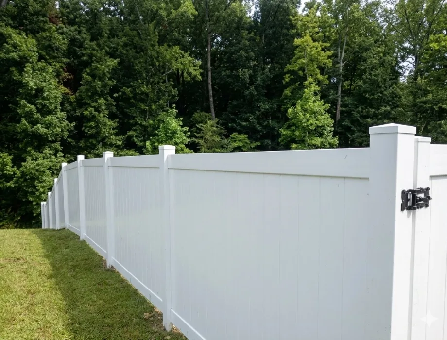 6'H White Hamilton White Vinyl Fence
