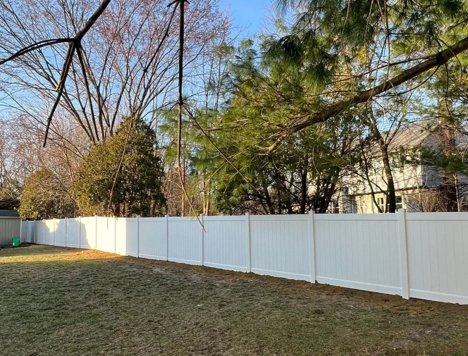 6'H White Hamilton Fence White Vinyl Fence