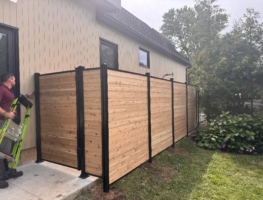 6'H Hybrid Cedar with Black Aluminum Frame 6'H Hybrid Cedar with Black Aluminum Frame