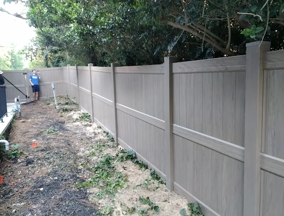 6'H Golden Oak Vinyl Fence