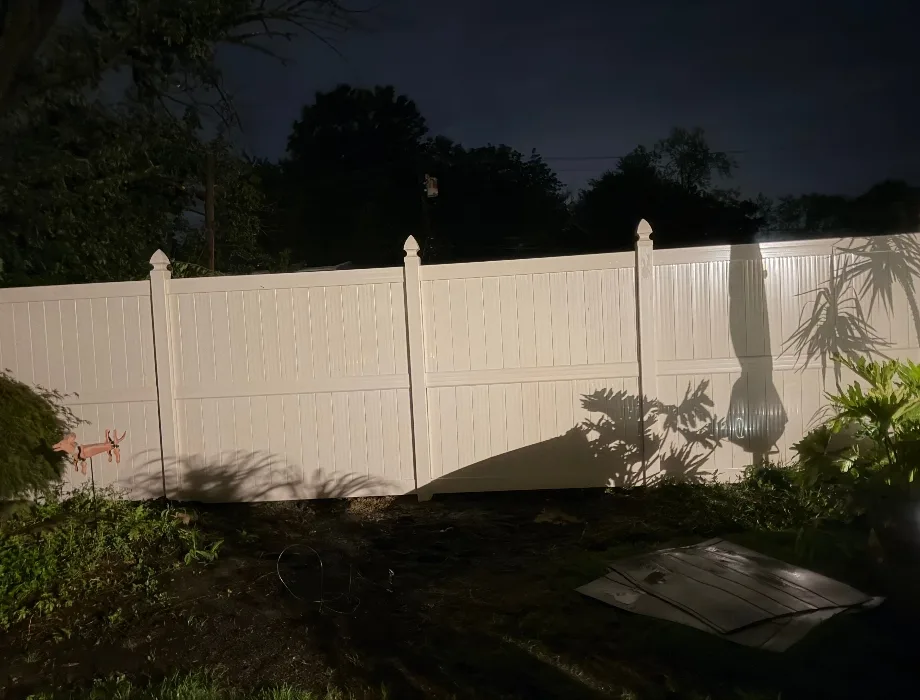 Tan Vinyl Fence 8'H
