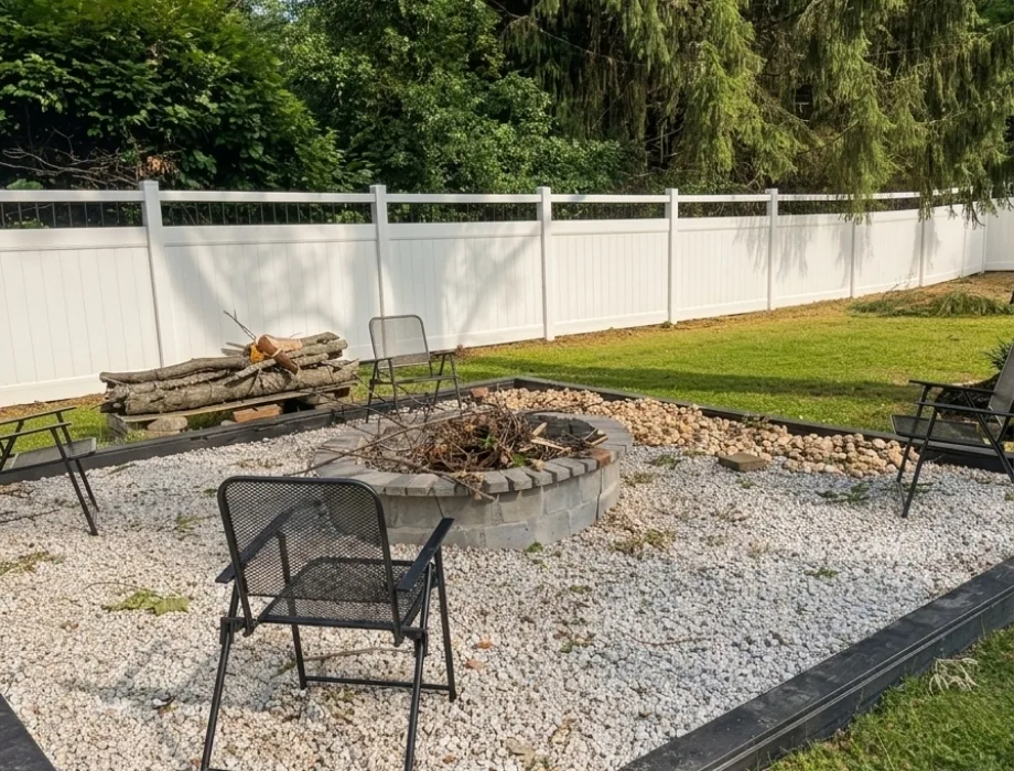 Privacy Vinyl Fence with Spindle