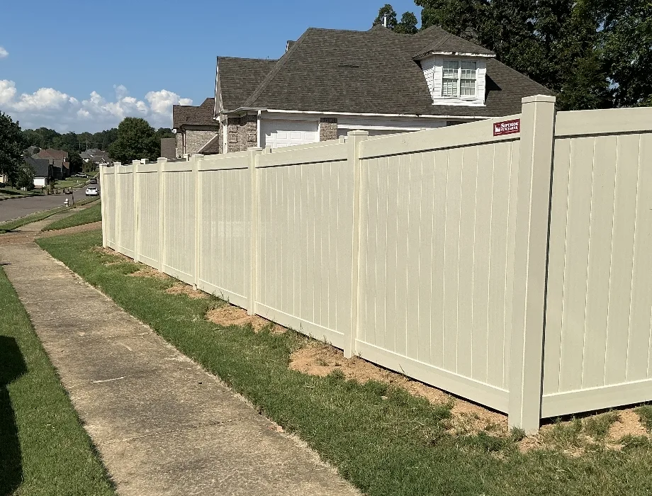 Tan Vinyl Fence