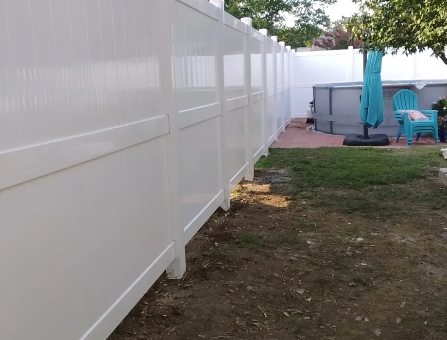 8'H White Hamilton 7ft White Vinyl Privacy Fence