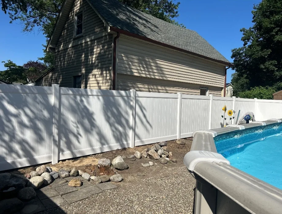 White Vinyl Pool Fence