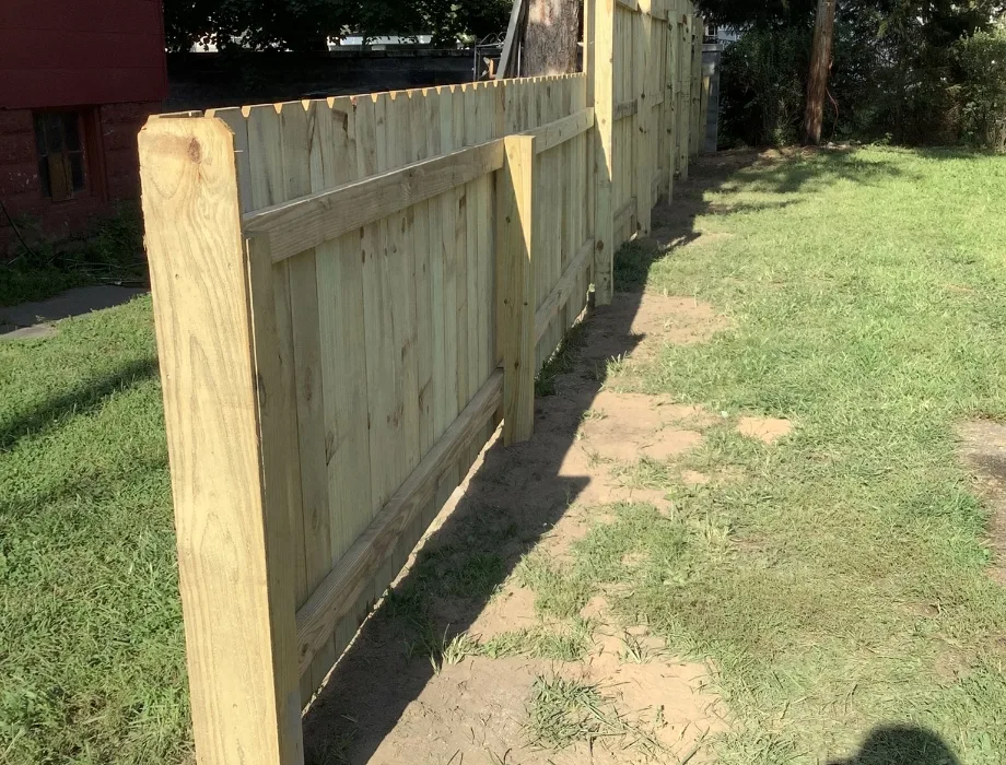 6'H PT Pine Stockade Natural Wood Fence 4 foot to 6 foot