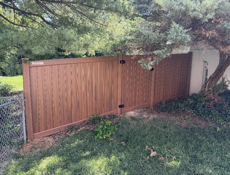 6'H Mocha Walnut Hamilton 8' OC Mocha Walnut Vinyl Fence