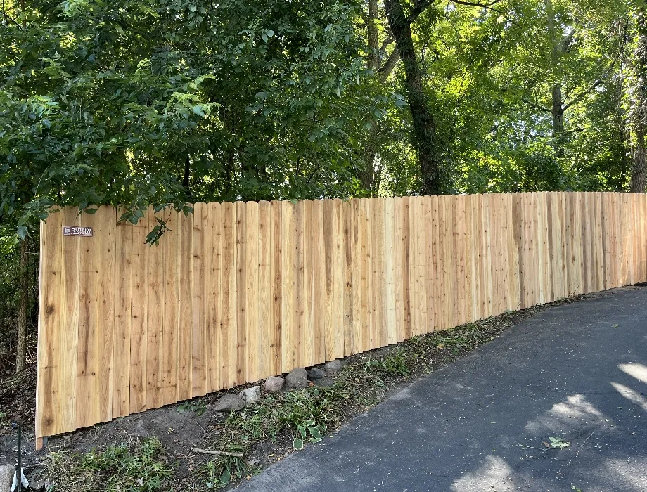 6'H Cedar Side by Side MW Natural Wood Fence