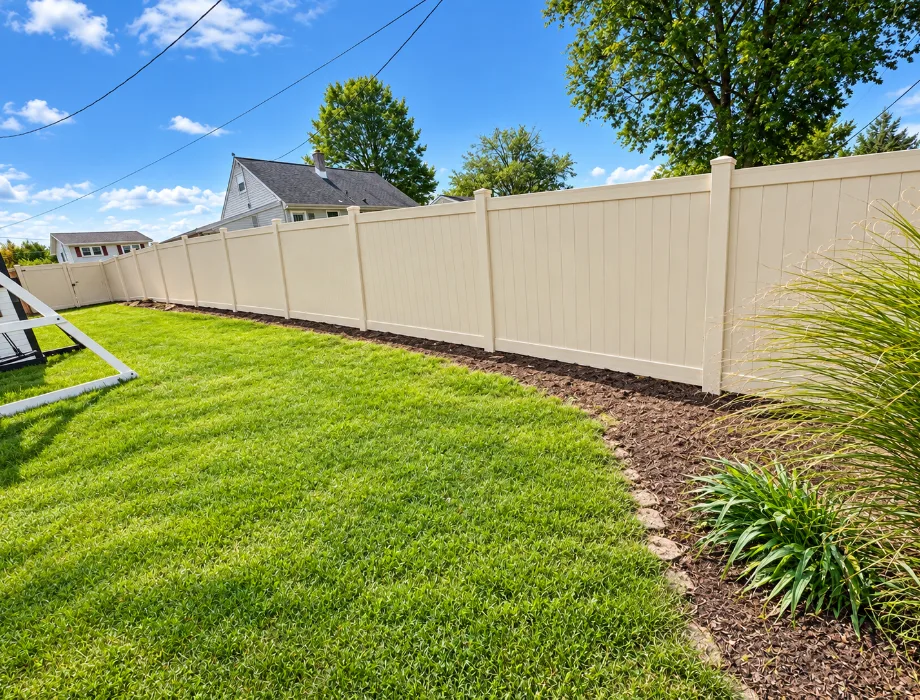 Tan Vinyl Fence