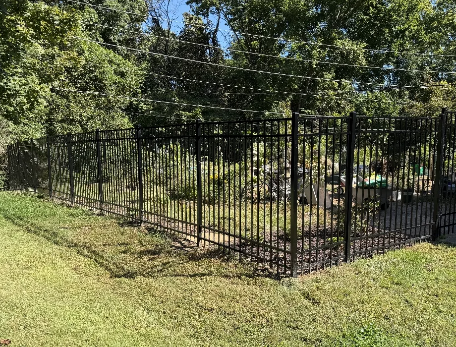 6'H Black 300 Sterling (4 Rail) Black Aluminum Fence