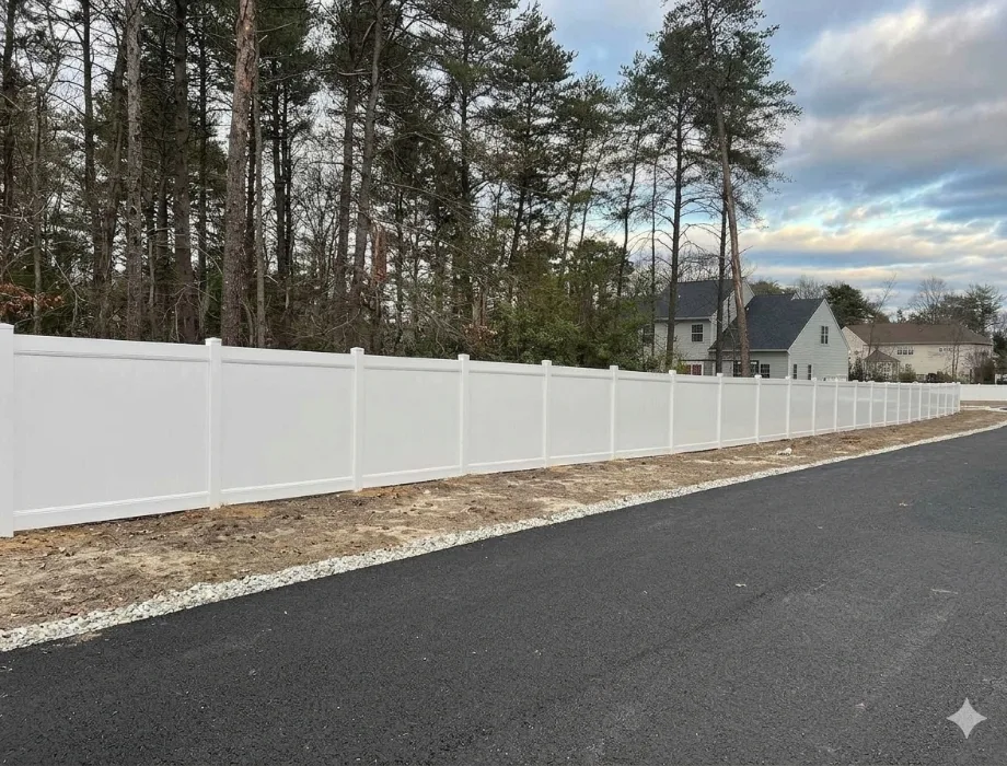 6'H White Hamilton Fence White Vinyl Fence