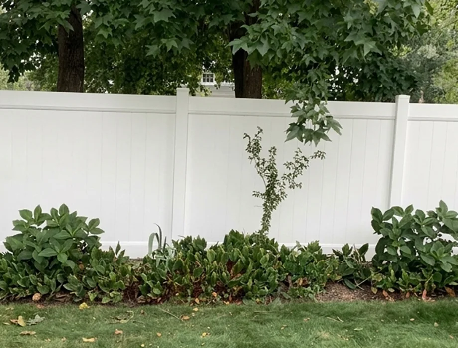 Vinyl fence installed