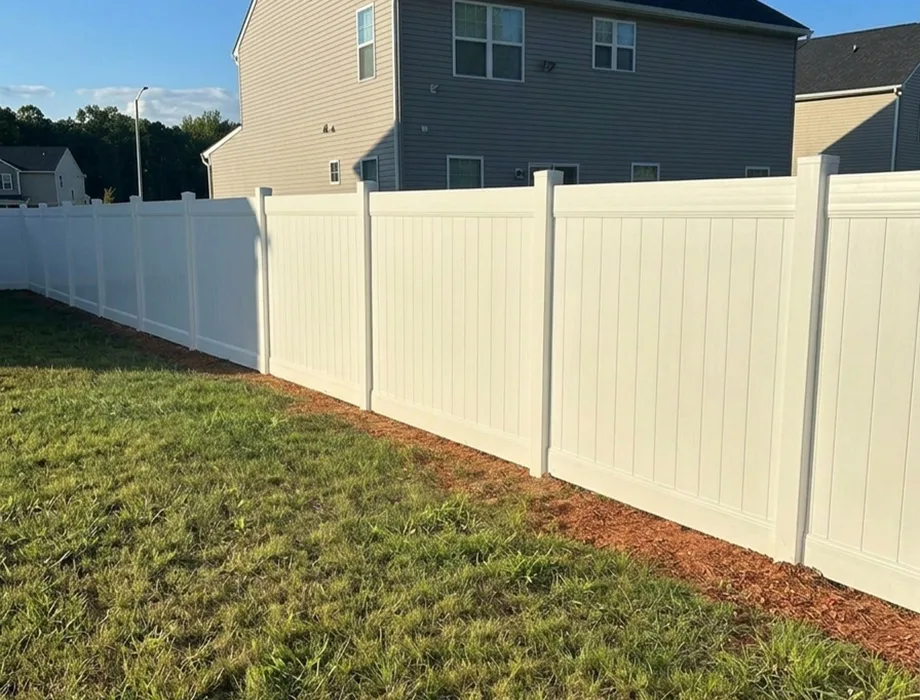 Vinyl fence installation in Monroe Township