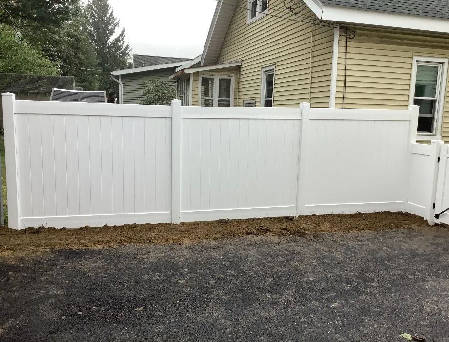 6'H White Hamilton Plus White Vinyl Fence