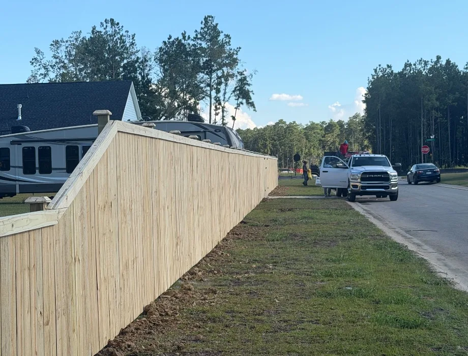 6'H Charleston Natural Wood Fence