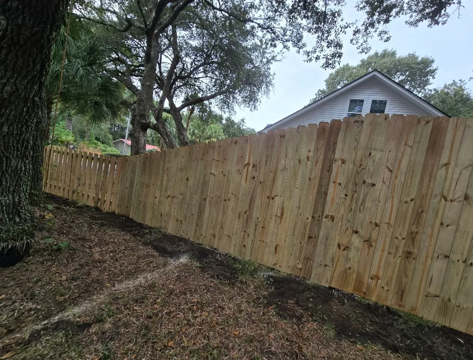 8'H Stockade Natural Wood Fence