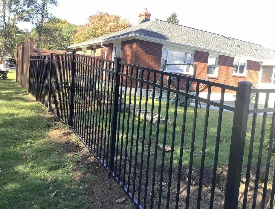 54"H Black 300 Sterling (R) Flush Bottom Black Aluminum Fence