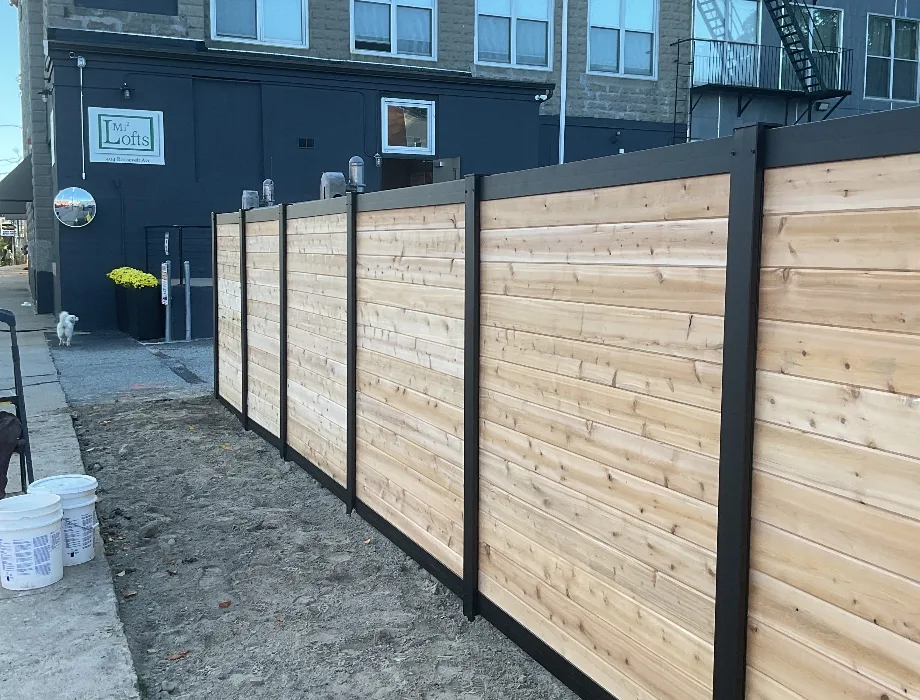 Mixed Material Wood Infill Natural Wood Fence