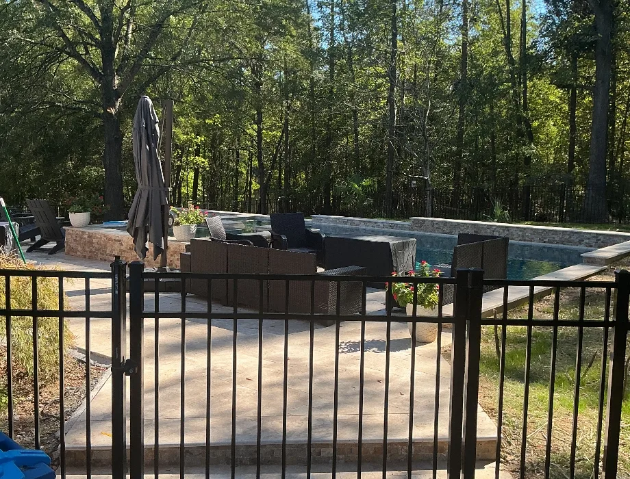 54"H Black 300 Sterling (R) Flush Bottom Residential Aluminum Fence