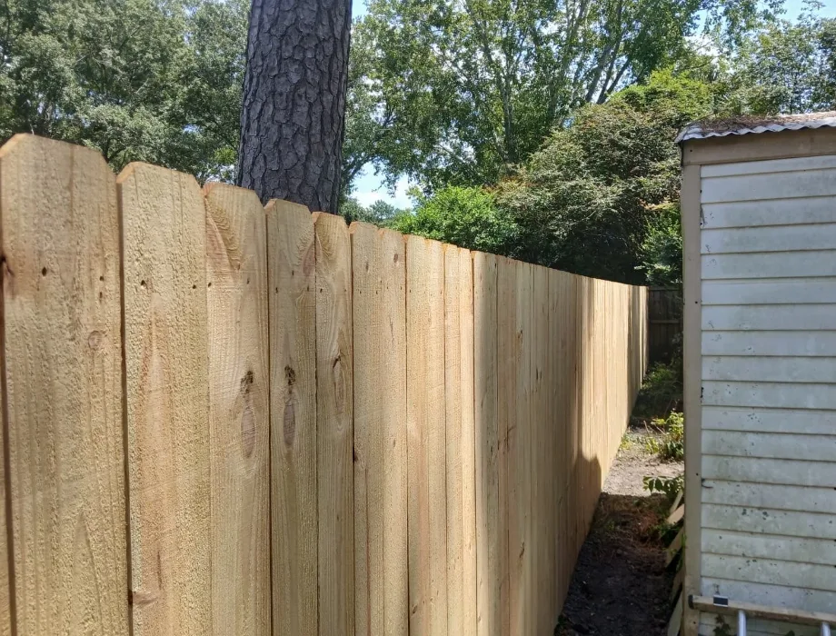 6'H Stockade Natural Wood Fence