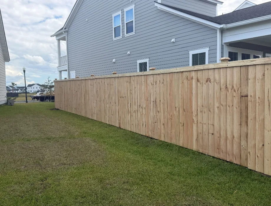 6'H Charleston Natural Wood Fence